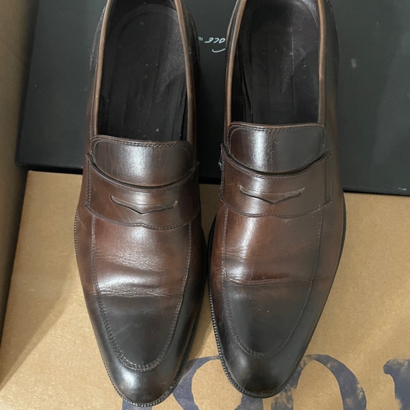 Ermenegildo Zegna Brown Leather Penny Loafers main image 4